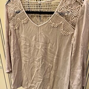 Chico's Lace Accent Blouse in Cream